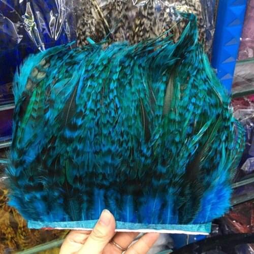 Hot 1 Yards Beautiful Sky Blue rooster feathers 10-15 cm/4-6 inch DIY jewelry plume feather cloth belt dance decoration