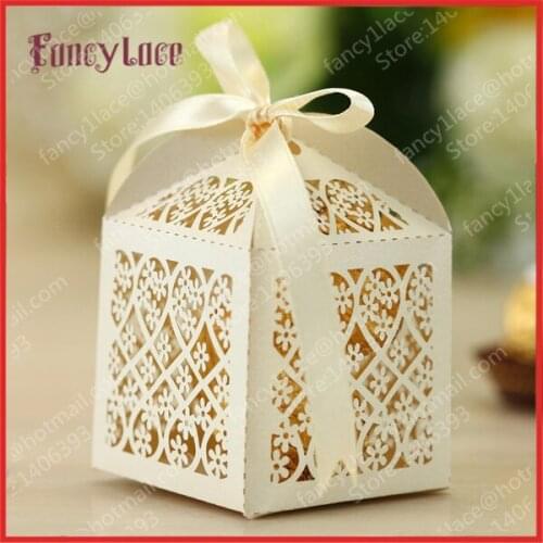 Hot Sale Wedding Decorations Gift Boxes Flower Shape Customized,Elegant Hollow Out Paper Party Decoration,100PCS, Free Shipping