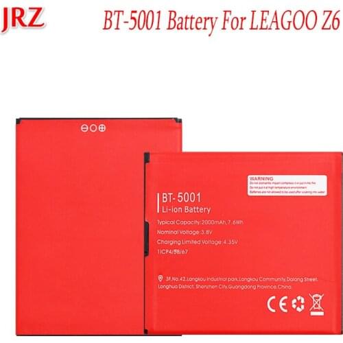 JRZ 2000mAh BT-5001 For LEAGOO Z6 Battery Mobile Phone High Quality Replacement Backup Batteria For LEAGOO Z6