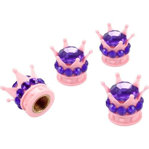 Car Wheels Tire Valve Caps Covers Crown With Diamond Tubeless Rubber Car Van Dustproof Air Port Cover Wholesale Repair Kit