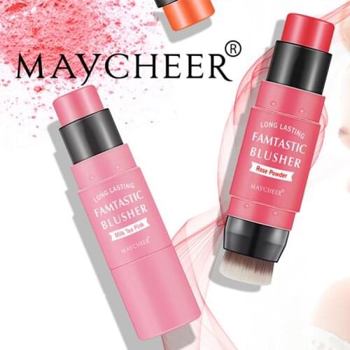 Makeup Cream Blush Stick Face Makeup Shimmer Contour Cream Cheek Blusher Cosmetics Brighten Pink Blush Make Up With Brush Rouge