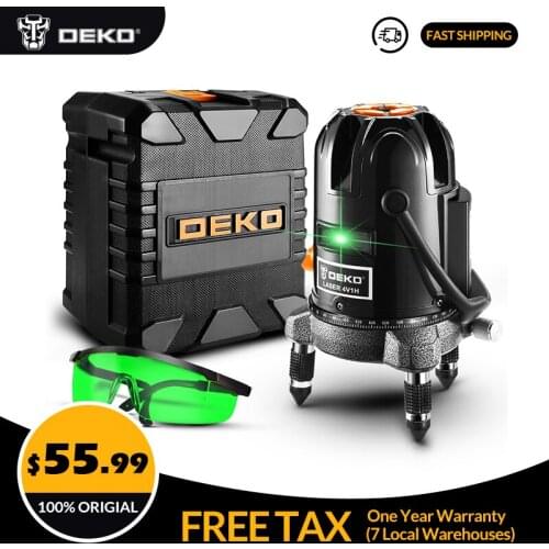 DEKO Green 5 Lines 6 Points Laser Level High Precision Strong Light Nivel a Laser 360 Graus 3D Outdoor level And BMC Box