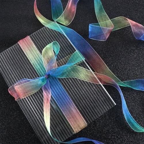 Organza Ribbon Magic Rainbow Ribbon Wedding Decoration DIY Craft Handmade Flowers Materials Accessories Xmas Decor