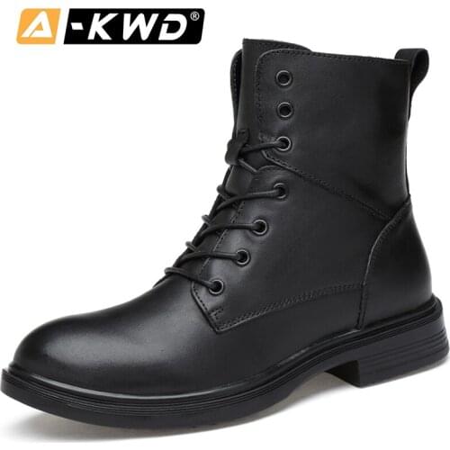 Black Fur Steel Toe Boots Man Plus Size 35-50 Men Shoes Winter Sepatu Boot Pria Army Shoes Ankle Boots Men 2019 Men Winter Boots