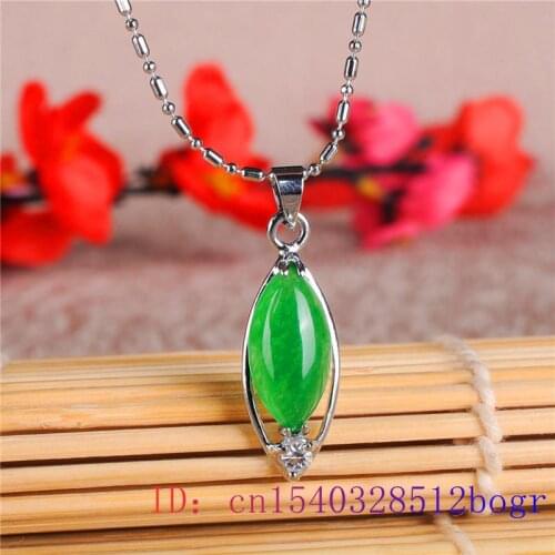Jade Pendant Amulet 925 Silver Fashion Necklace Hetian Charm Jewelry Chalcedony Natural Women Chinese Gifts