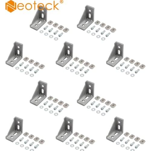 Neoteck 10Pcs Bracket Fastening Material 30x60 Groove 8 Grid For Connection Technology And Accessories Struts Aluminum Profile