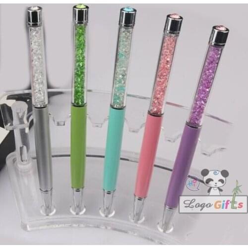 New fashion crystal pens with diamond shining personalized with your wedding wishes on pen body wedding gifts for bridesmaids