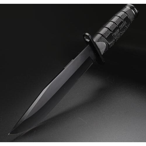 Outdoor knife survival wild hunting knives fixed blade knife black ABS handle high hardness camping EDC tool knives