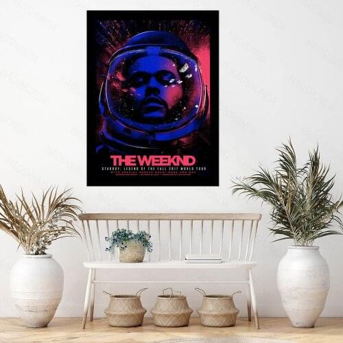 Posters and Prints The Weeknd Starboy Tour Rap Music Album Cover Singer Star Art Poster Canvas Painting Home Decor frame