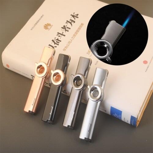 Aomai Portable Metal Turbine Lighter Windproof Torch Cigarette Lighter Fire Jet Pipe 1300 C Butane Lighter Smoking Gadget