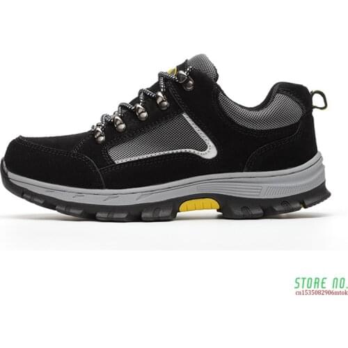 Brand Plus Size 39-48 Women Men Work & Safety Boots Genuine Leather Steel Toecap Impact Resistant Man Ladies Shoes