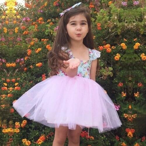 Newborn Chiffon Baby Dress Girls Summer Dress 2018 Cute the First Birthday Outfit Floral Pirncess Dress Baptism Gift