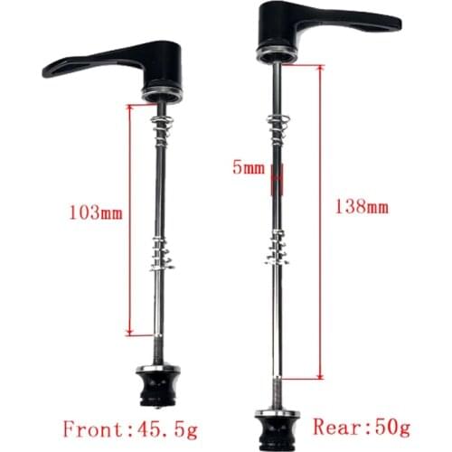 1 Pair Bike Quick Release Titanium Axle Skewer QR for road Bicycle MTB Hub 77g/pair Front 100mmX5mm and Rear 135mmX5mm