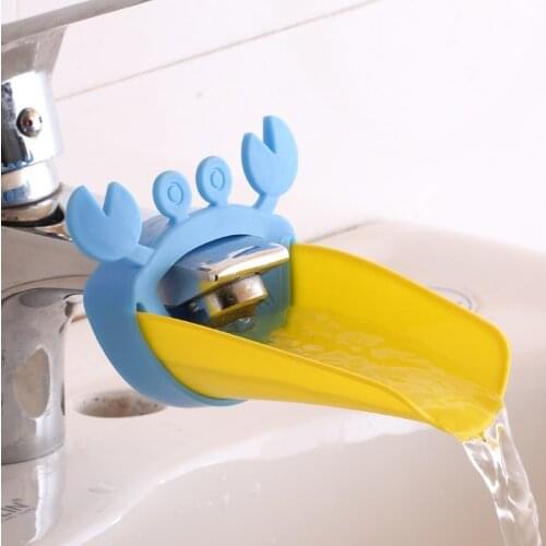 Cute Bathroom Sink Faucet Chute Extender Crab Children Kitchen Washing Hands Convenient Washing Helper