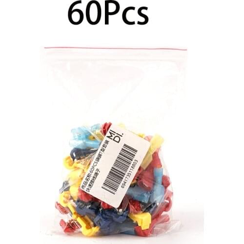 60pcs T Tap Wire Connectors Self-Stripping Quick Splice Electric Wire Terminals with Insulated Male Quick Disconnect Terminals