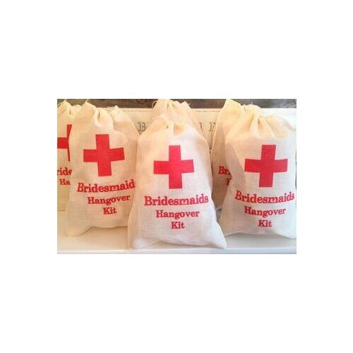 Red cross bridesmaid wedding muslin favor gift Welcome Candy Thank you Bags pouches Bachelorette bridal shower party gift bag