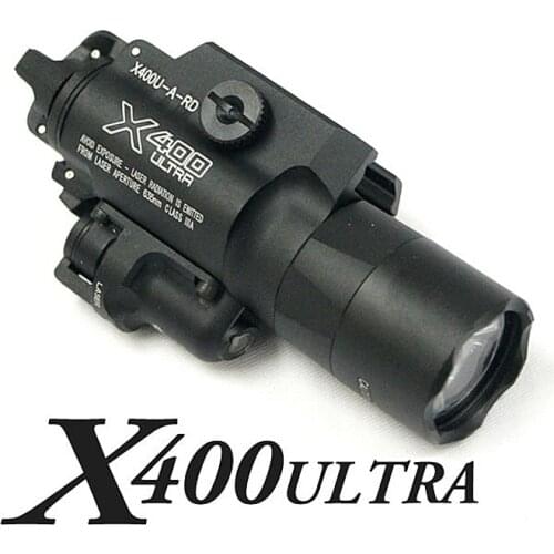 Tactical CNC Making SF X400 Ultra LED Weapon Light With Red Laser Hunting X400U Pistol Rifle Flashlight