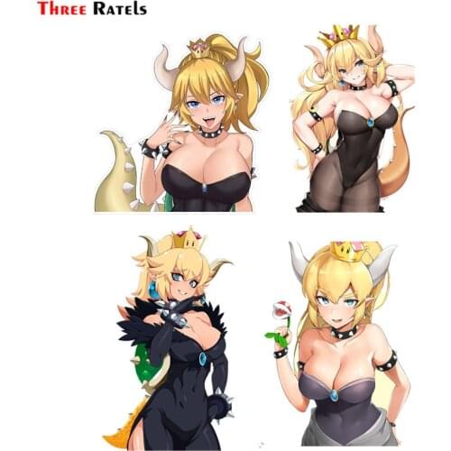 Three Ratels F113 Sexy Bowsette Cartoon Car Windshield Sticker Notebook Decal