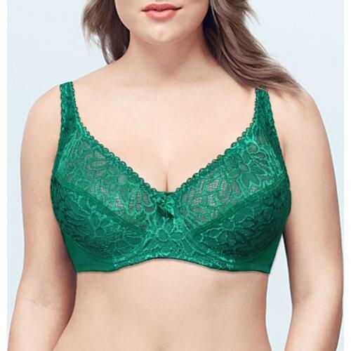 Womens Lace Bra Lager Bosom Sexy Bras Breathable Adjustable Straps Bralette Underwired Plus Size Lingerie Tops B C D DD E F Cup