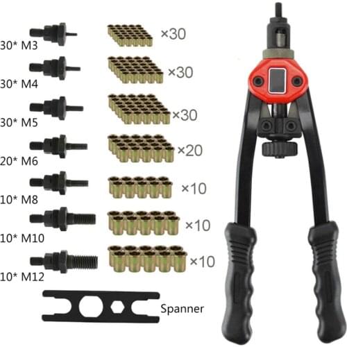1pc 350mm Riveter Gun Auto Rivet Tool Blind Rivet Nut Gun Heavy Hand Inser Nut Tool Manual Mandrels M3 - M12