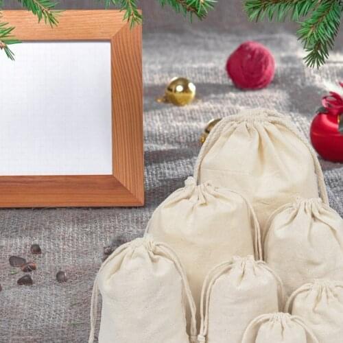 1pcs Protable Reusable Cotton Bag Gift Box Packaging Drawstring Shopping Bag for Home Party Daily Use