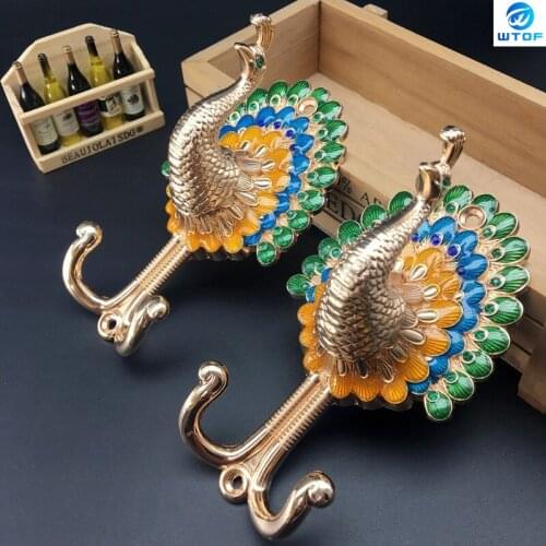 2PC/Set Simple European Style Peacock Alloy Curtain Hanging Ball Hook Wall Hook Wall Hook Curtain Accessories