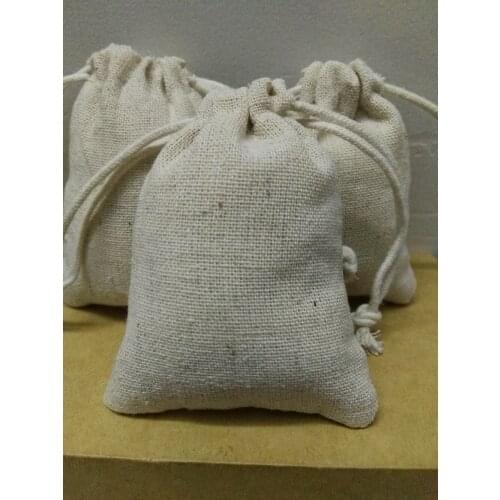 20pcs/lot 8*10cm overlocked linen jewelry bag small drawstring bag gift pouch baby shower necklace Jewelry Packaging bag