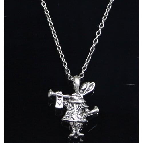 20pcs New Fashion Necklace 27x23x7mm 3D horn bunny rabbit Pendants Short Long Women Men Colar Gift Jewelry Choker