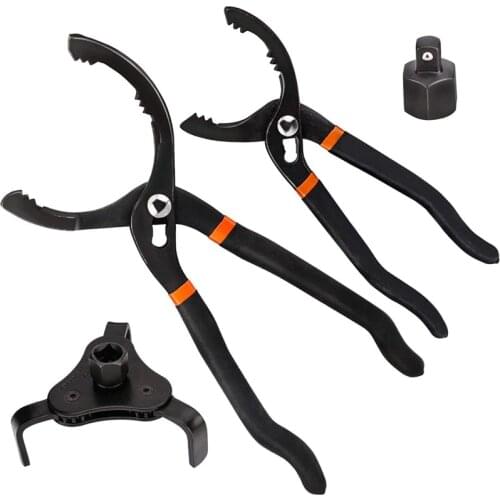 3PCS Universal Oil Filter Wrench Set,10-Inch 12-Inch Adjustable Oil Filter Pliers,3 Jaw Oil Filter Wrench Tool