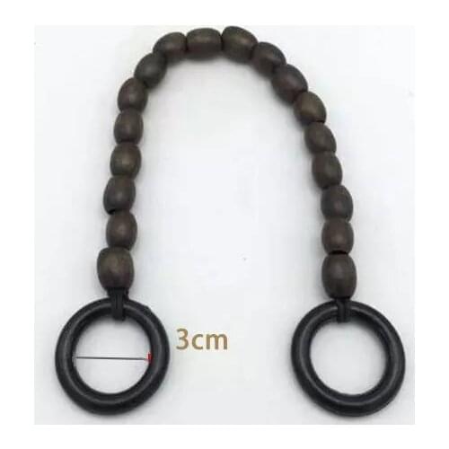 5 pairs 30cm Brown Wooden Beads Rope Handles Bag Frame