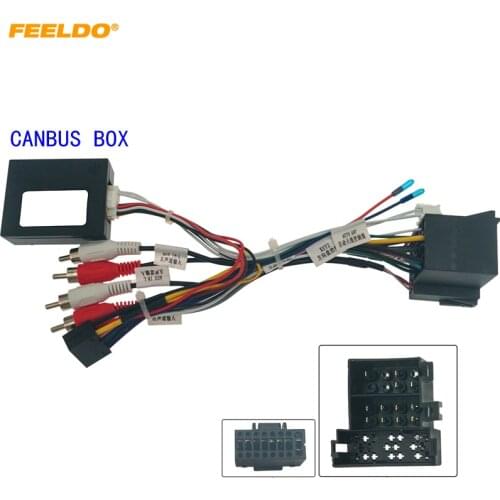 FEELDO Car Audio 16PIN DVD Player Power Calbe Adapter With Canbus Box For Fait Doblo 500L 08-11 Stereo Plug Wiring Harness