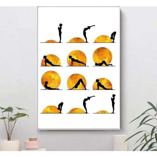 Yoga Room Decor Canvas Picture Paintings for Interior Frameless Wall Art Prints Dancing Woman Figure Poster Home Decor