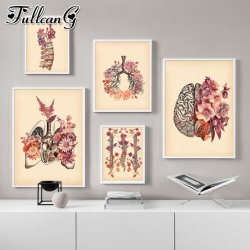 FULLCANG Medical color photos of human organs mosaic embroidery kit 5d diy diamond painting full square round drill FC3558
