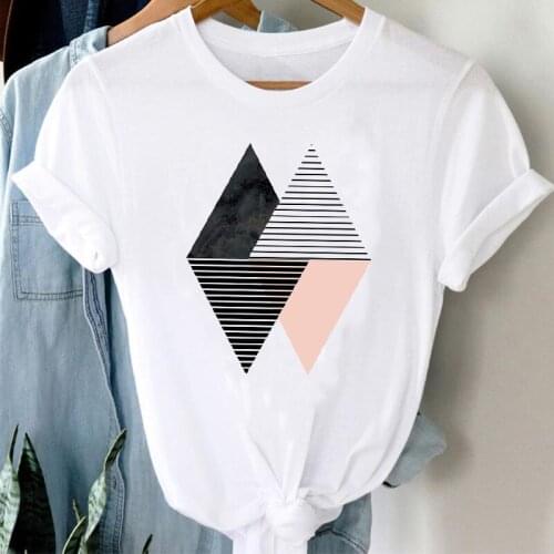 T-shirts Women Striped Spring Summer Fashion 90s Printing Clothing Clothes Graphic Tshirt Top Lady Print Female Tee T-Shirt