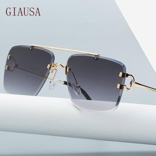 GIAUSA 2021 personalized European and American fashion glasses retro square Sunglasses New Frame mens glasses