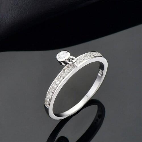 DY 925 Sterling Silver Ring Cubic Zirconia Dangle Movable Original Design Special Fashion Delicate Ring For Women Fine Jewelry