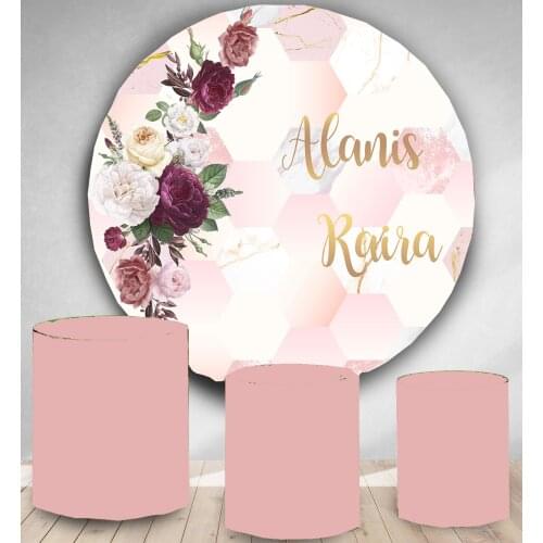 Round Panel circle background Bridal shower wedding flower party event decor candy dessert table banner vinyl fabric polyester