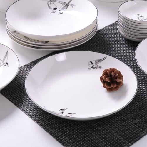 Kitchen guci Bone China dish deep plate shallow dish creative European style steak plate porcelain bird bird microwave new h