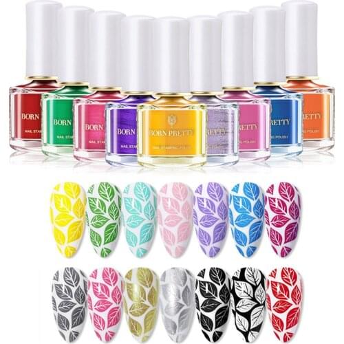 BORN PRETTY 57 Colors 6ml Nail Art Stamping Polish Newly Sweet Style Plate Printing Varnish Candy Nail Stamp varnish