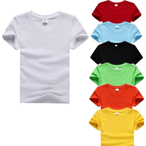 Summer Boys Shirts Cotton Children T-shirts Colored Tops For Girls Short Sleeve Kids Blouse Toddler Tees Baby Clothing