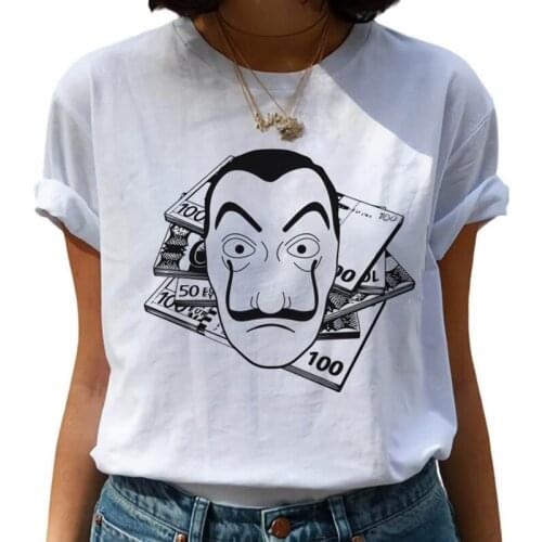 Summer ladies T-shirt Money Heist Harajuku T-shirt ladies La Casa De Papel hip-hop T-shirt printed paper house T-shirt top women