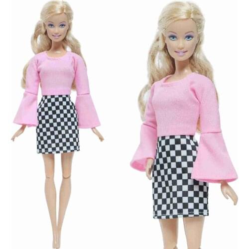 BJDBUS Summer Cool Outfit Lovely Shorts + Pink Strawberry T-Shirt Daily Casual Clothes for Barbie Doll Clothes Girl Gift