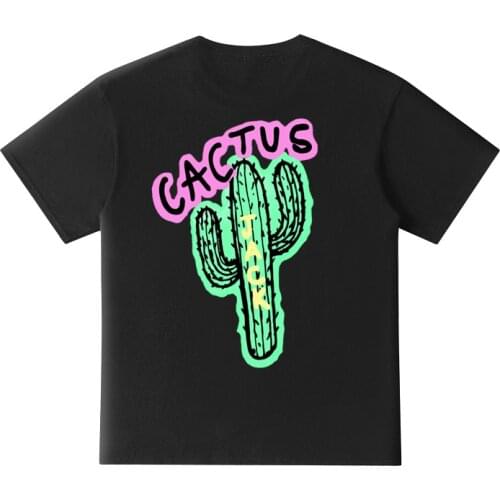 New fashion Travis tour short sleeve CACTUS net Kanye mens and womens loose short sleeve T-shirt