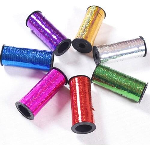 Wholesale Width 5mm Length About 100 yards laser ribbon new tube wedding balloons ribbons wedding room layout decoration Party