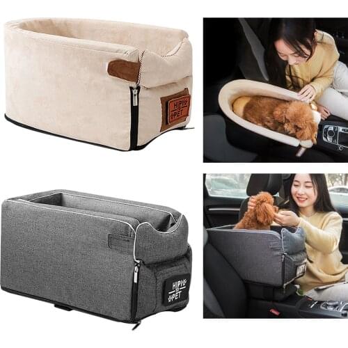 Portable Pet Car Booster Seat Small/Medium Dogs Cats Travel Carrier Stable Puppy Dog Car Seat w/ Straps Basket