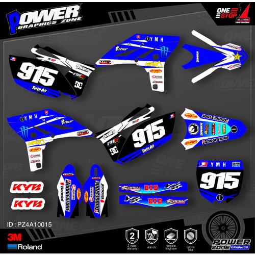 PowerZone Custom Team Graphics Backgrounds Decals 3M Stickers Kit For YAMAHA 2010-2013 YZF250 015