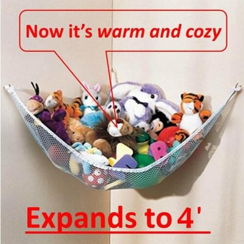 Useful Large Children Room Deluxe Pet Organize Corner Stuffed Animals Toys Organize Storage Toys Hammock Net