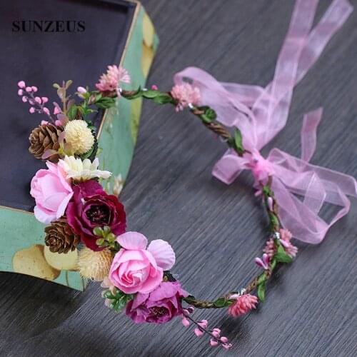 Flowers Girls Headband 2020 New Arrivals Hand-made Flowers Garland Photography Props Kids Wedding Accessory SQ304