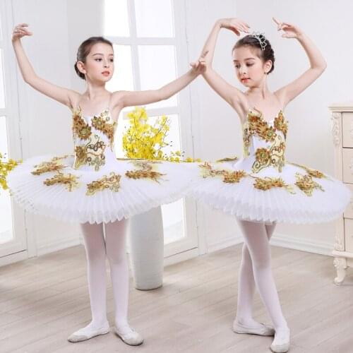 Professional white Tutu Swan Lake Pancake Tutu Girls Child Costume Ballerina Stage Performance Ballet Clothes For Kids
