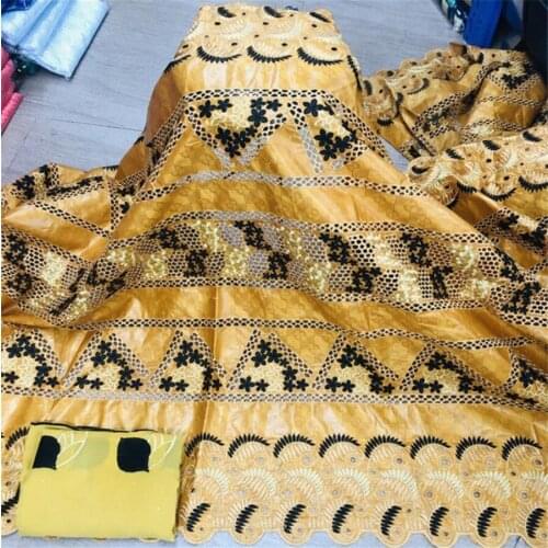 Most popular basin riche fabric with lace 2021 high quality dry bazin riche brodr lace atiku fabric jacquard brocade lace 7yards